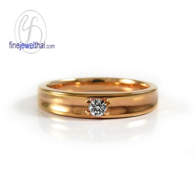 แหวนพิงค์โกลด์ แหวนเพชร แหวนแต่งงาน แหวนหมั้น-R1254DPG